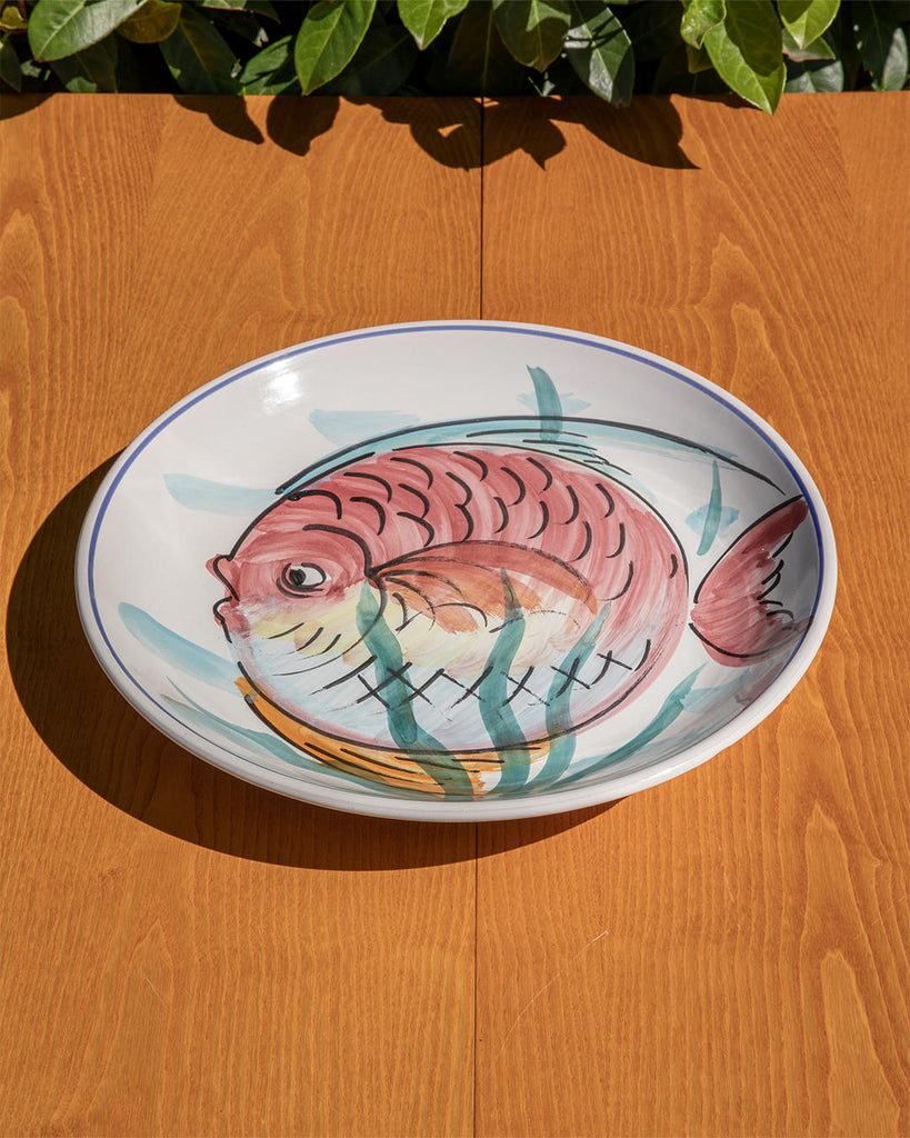 Grande assiette - Décor poisson